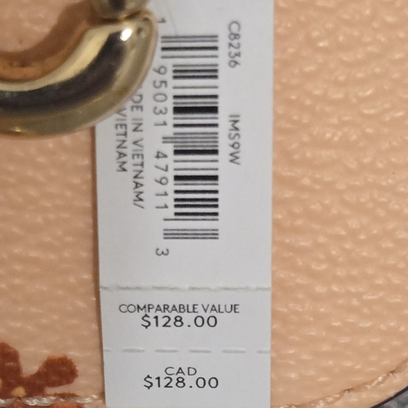 ​Coach Floral Print Leather AirPods Case / Bag Charm – Petal Pink **flawed** - Picture 9 of 11